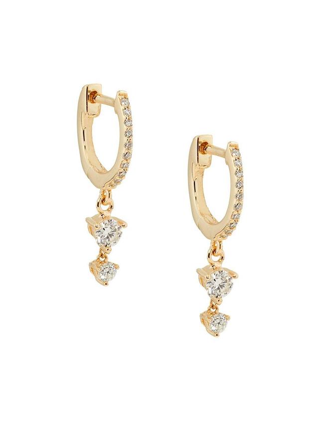 Womens 14K Yellow Gold & 0.30 TCW Diamond Drop Earrings Product Image