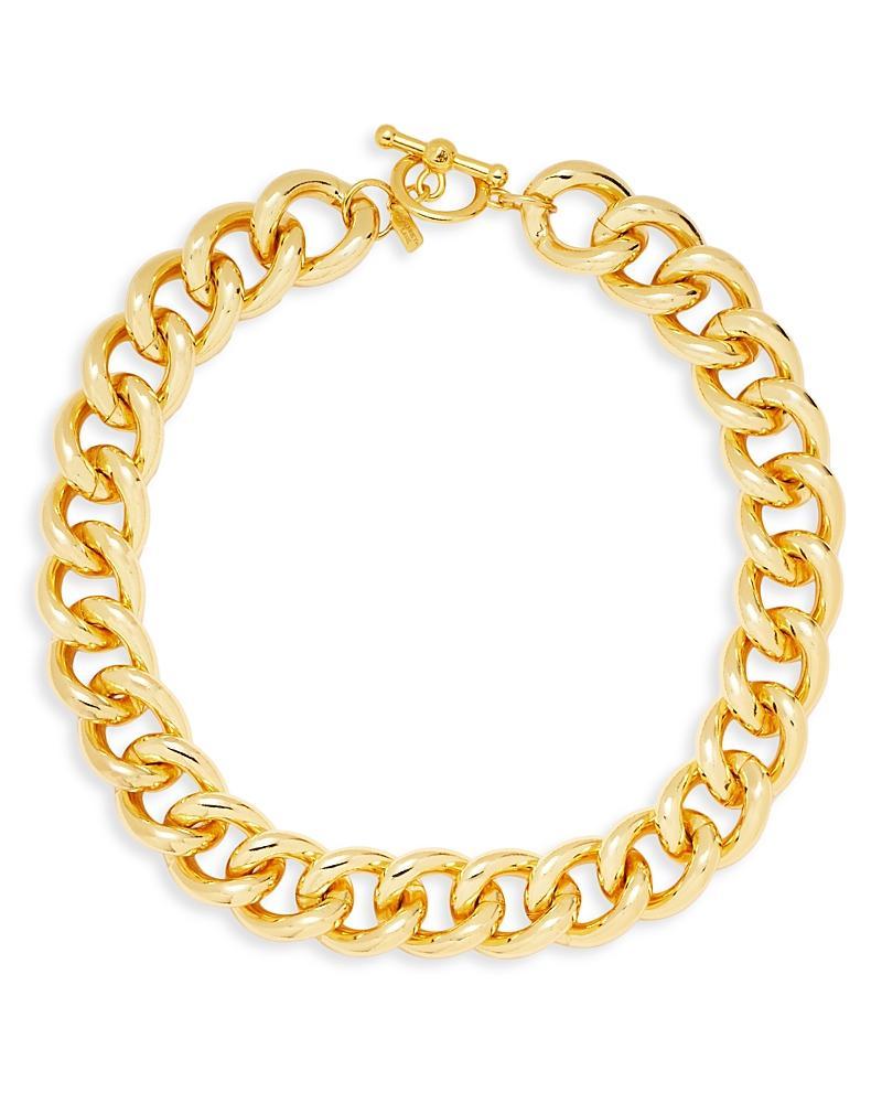 Womens 20K-Gold-Plated Chunky Curb-Chain Necklace Product Image