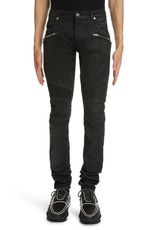 Balmain Coated Ribbed Slim Fit Jeans Product Image