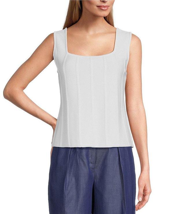 MISOOK Classic Ribbed Knit Square Neck Sleeveless Tank Top Product Image