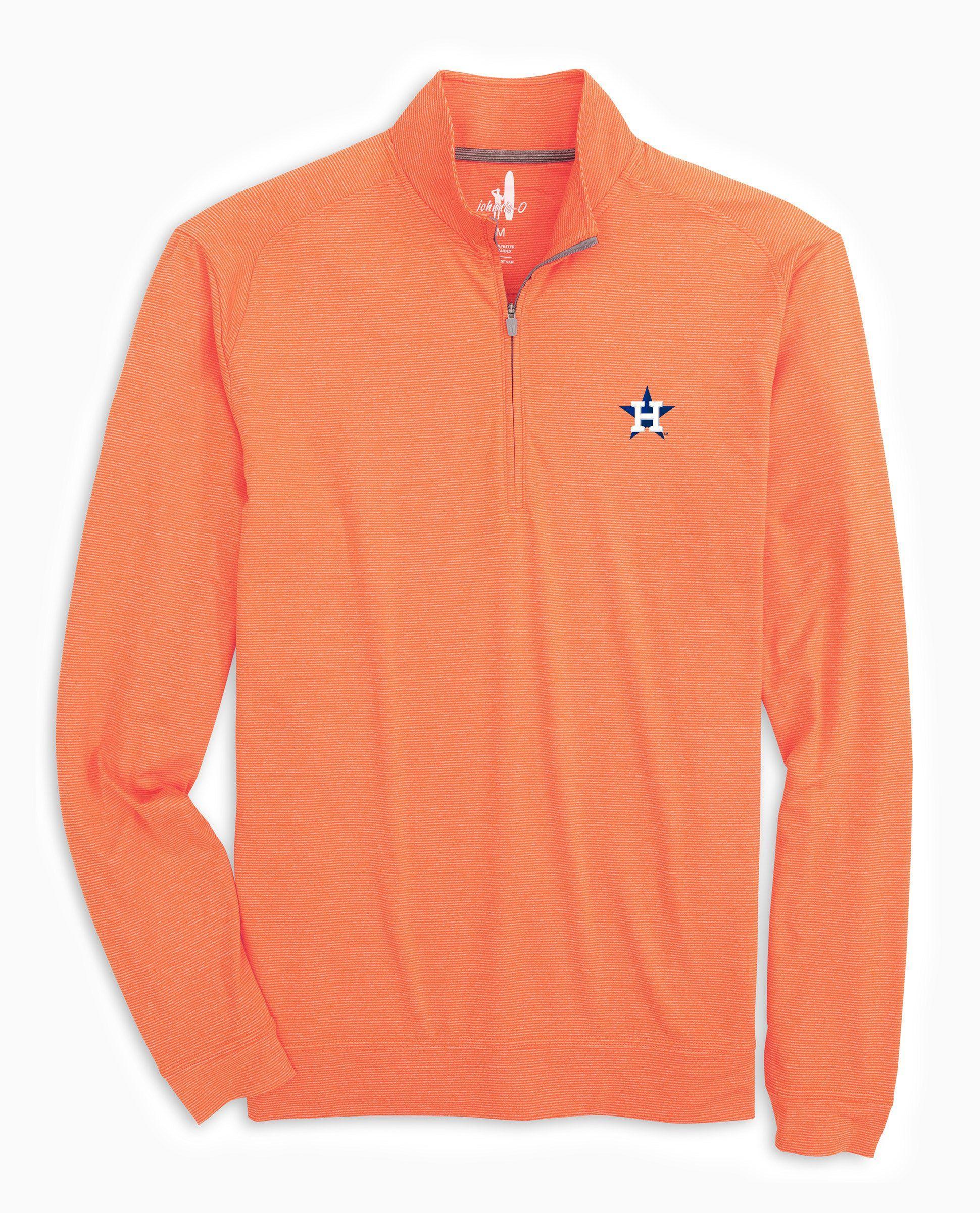 johnnie-O Oklahoma State Vaughn Striped Performance 1/4 Zip Product Image