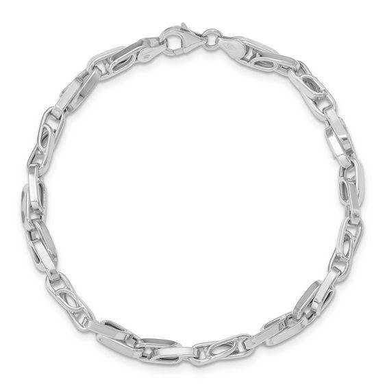 Men's Abstract Link Chain Bracelet in 14K White Gold - 8.25" Product Image