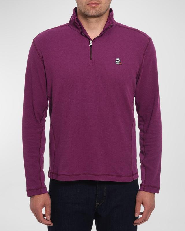 Robert Graham Polaris Embroidered Skull Quarter Zip Pullover Product Image