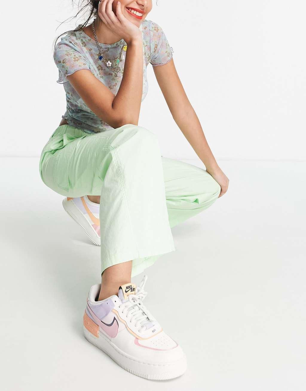 ASOS DESIGN Petite 00s low rise cargo pants in bright lime  Product Image