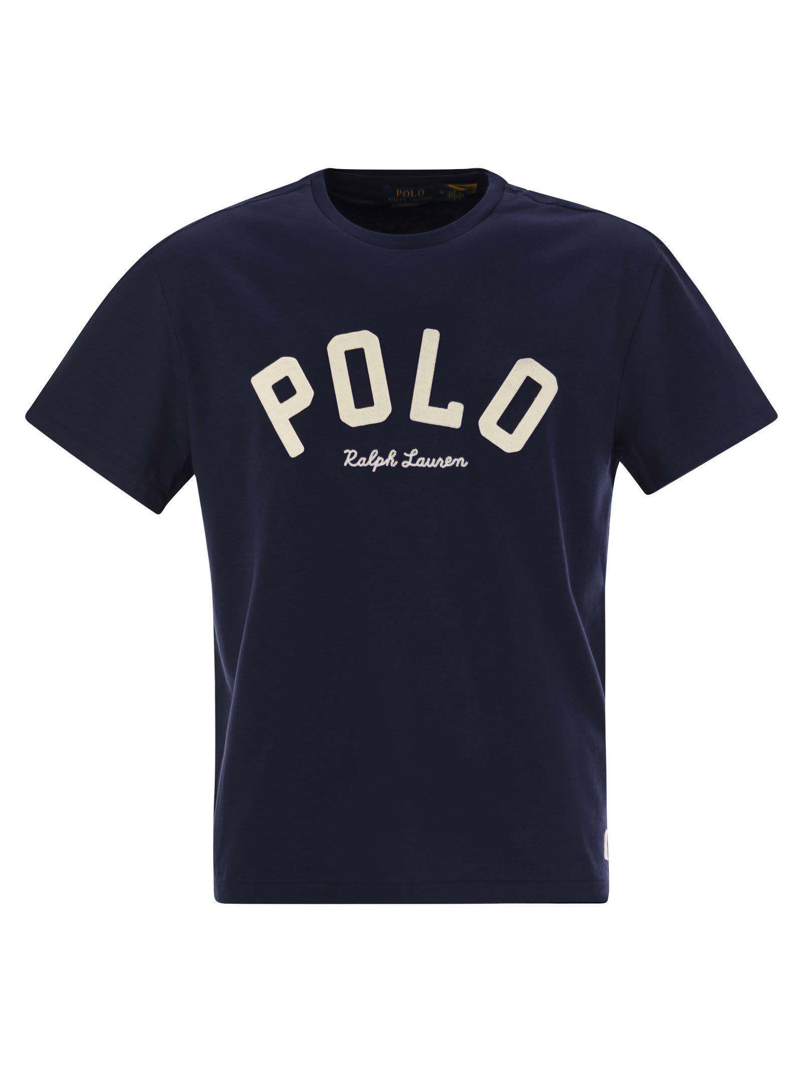 Jersey T Shirt With Classic Fit Logo In Blue Product Image