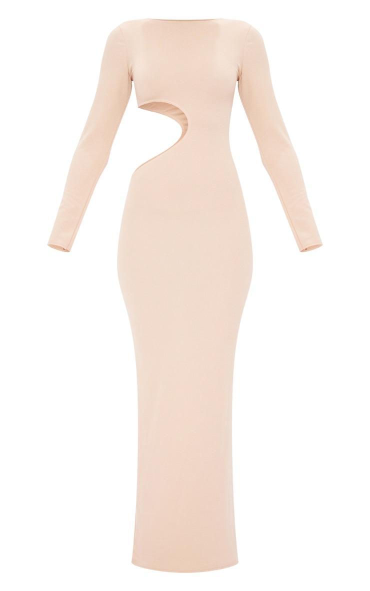 Stone Long Sleeve Cut Out Maxi Dress Product Image