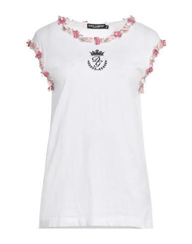 DOLCE & GABBANA Woman T-shirt White Size 4 Cotton Product Image