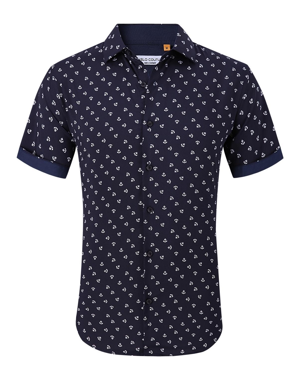 Suslo Couture Mens Slim-Fit Geo-Print Performance Shirt Product Image