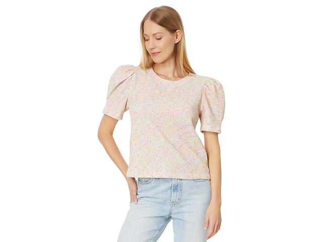 English Factory Rainbow Knit Short Sleeve Top Women's Clothing Product Image