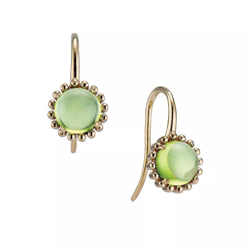 House of Frosted 14K Gold Plated Peridot Floral Earrings, Womens, Gold Tone Product Image