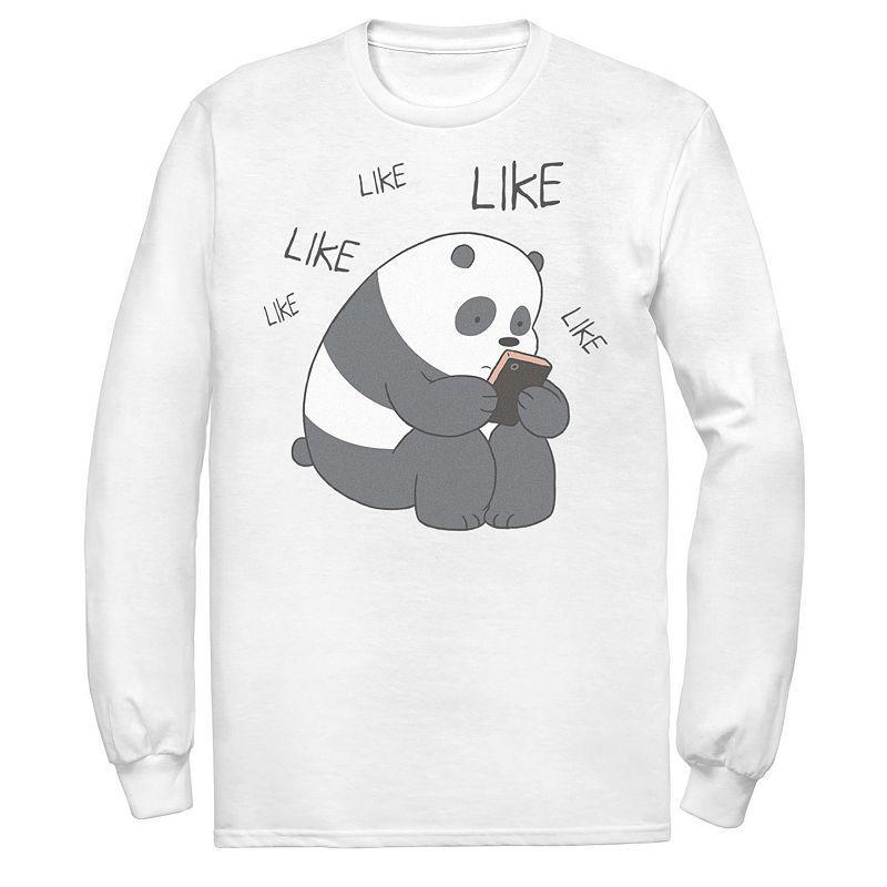 Mens Cartoon Network We Bare Bears Like Like Like Texting Long Sleeve Tee Product Image