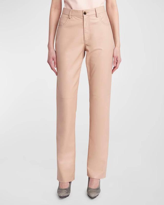 Leather Straight-Leg Trousers Product Image