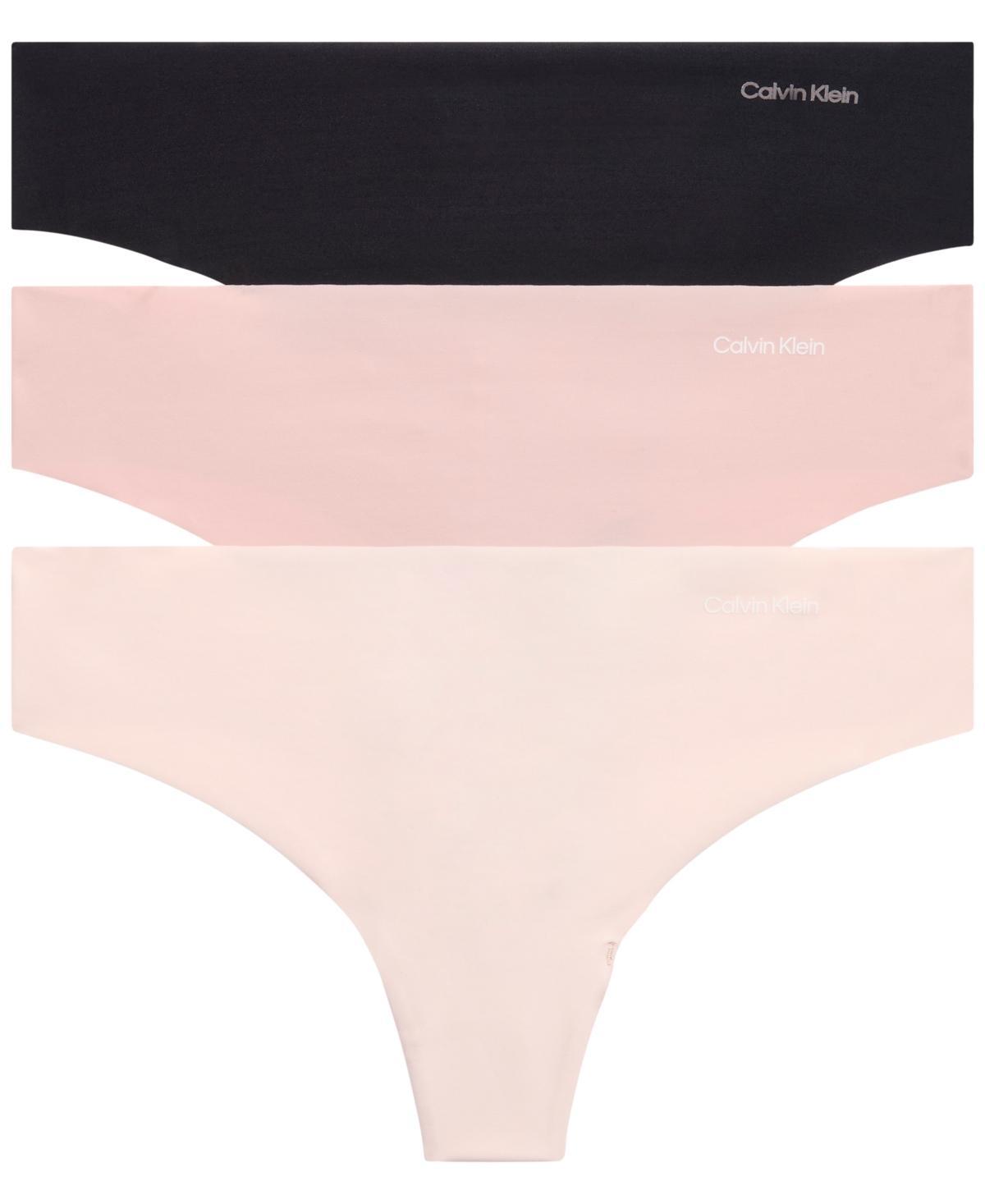 Calvin Klein Womens Invisibles 3-Pack Thong Underwear QD3558 Product Image