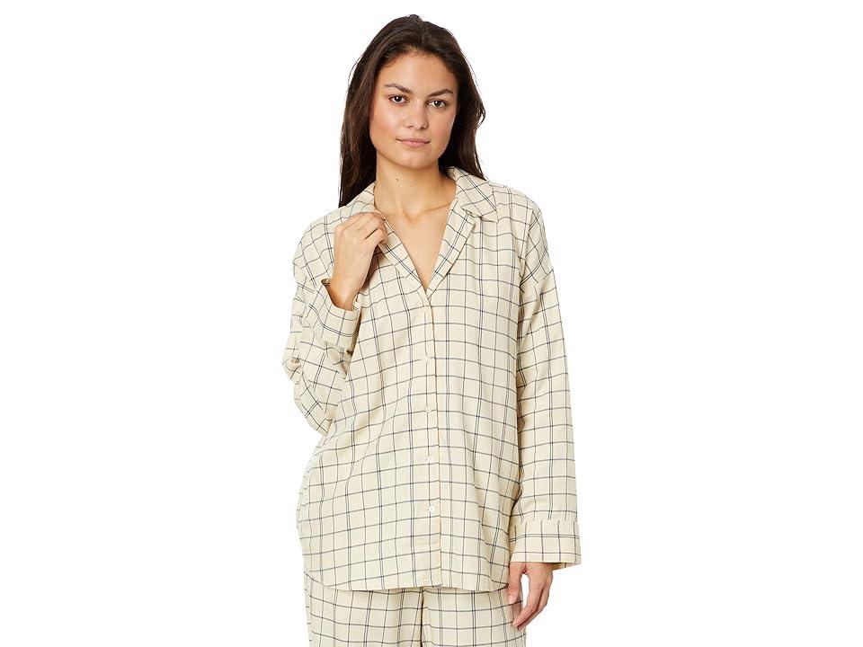 Madewell Plaid Flannel Pajama Set (Ecru) Women's Pajama Sets Product Image