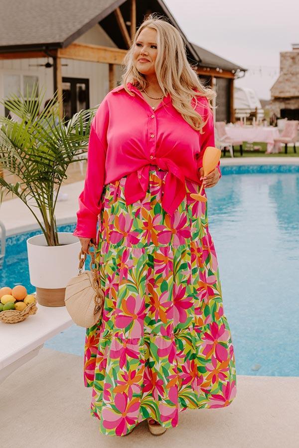 Breezy Beachfront Maxi Skirt Curves Product Image