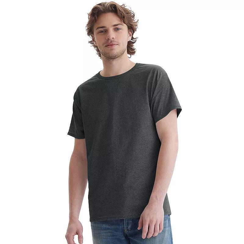 Mens Hanes Essentials 6-Pack Cotton T-Shirt Grey Heather Product Image