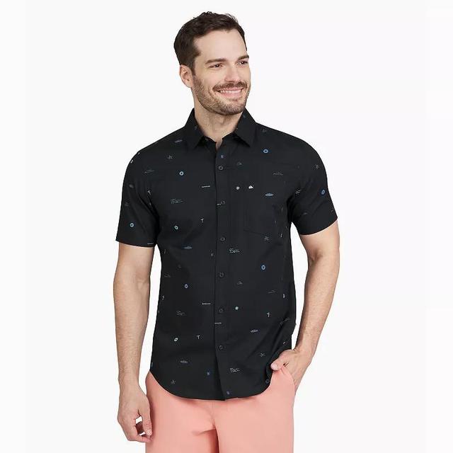 Mens Quiksilver Printed Short Sleeve Button Down Shirt Product Image