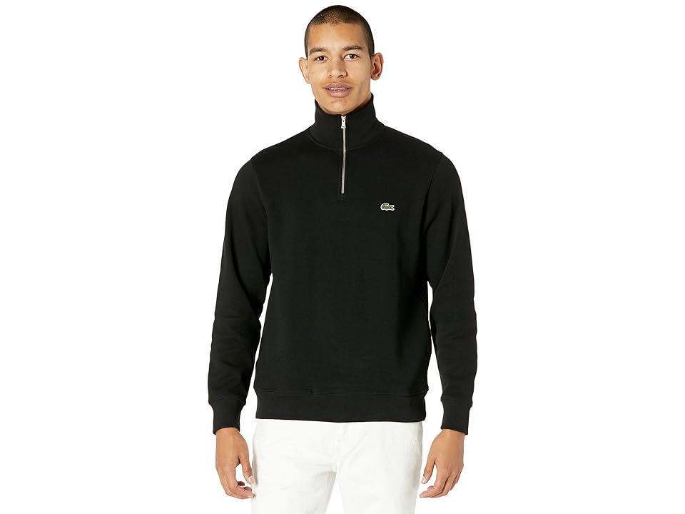 Lacoste Long Sleeve Solid 1/4 Zip Interlock Ribbed Sweatshirt Men's Clothing Product Image