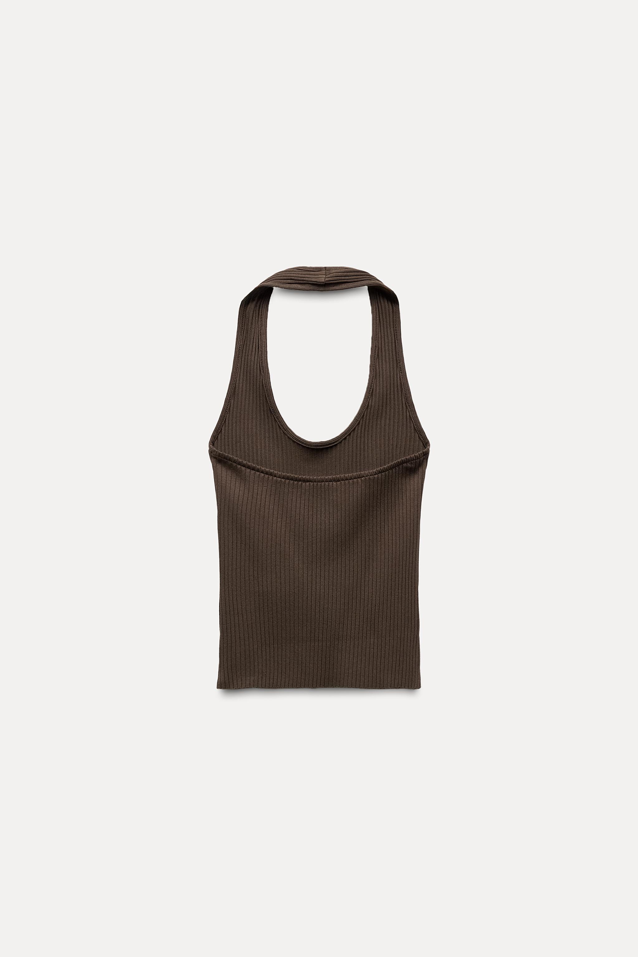 RIBBED HALTER TOP Product Image