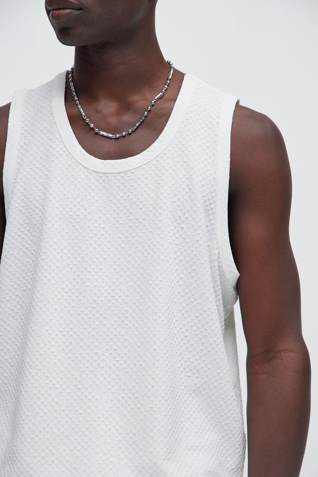 Croydon Textured Relaxed Tank - White Product Image