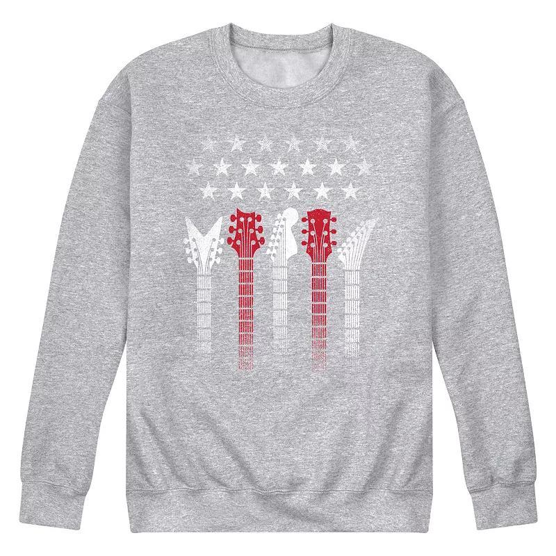 Mens Americana Flag Guitars Fleece Sweatshirt Product Image