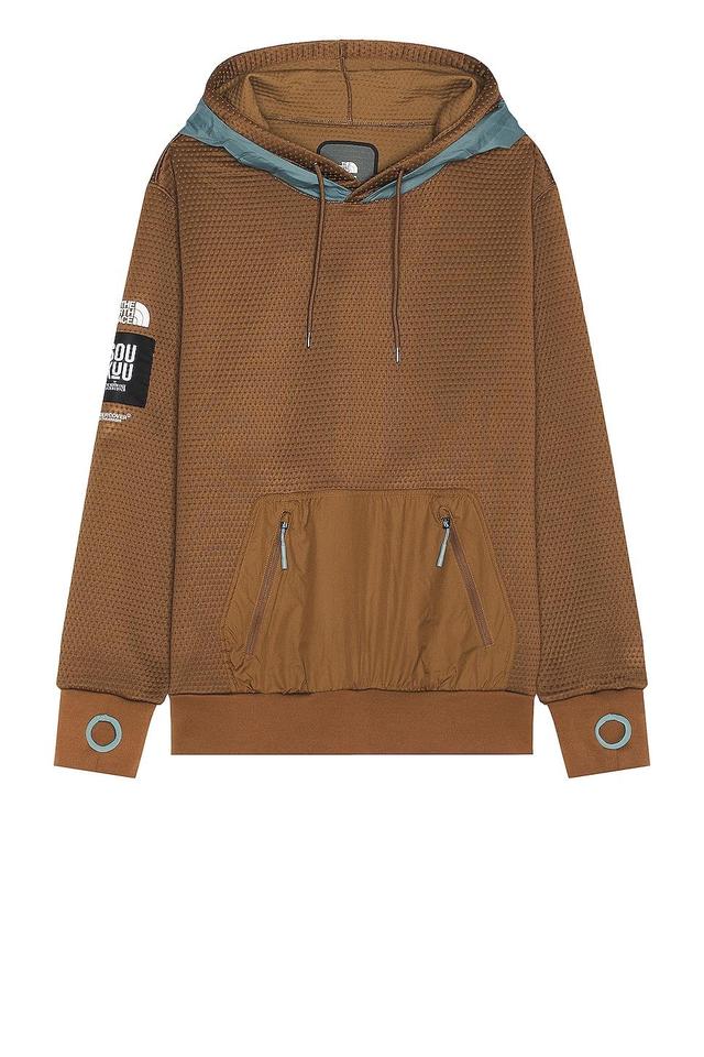 The North Face X Project U Dotknit Double Hoodie in Concrete Grey & Sepia Brown - Brown. Size S (also in ). Product Image