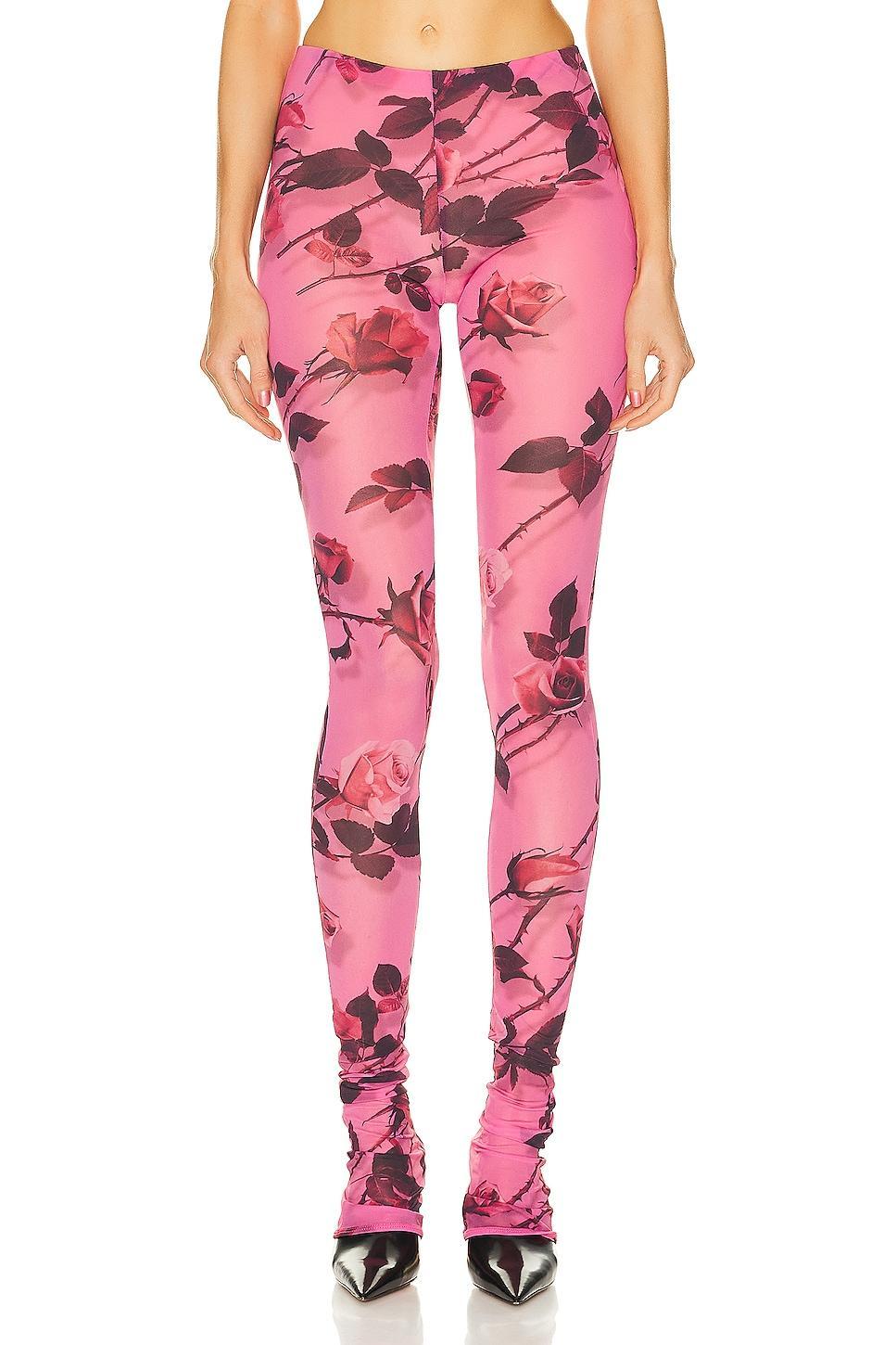 Blumarine Mesh Leggings in Pink Product Image