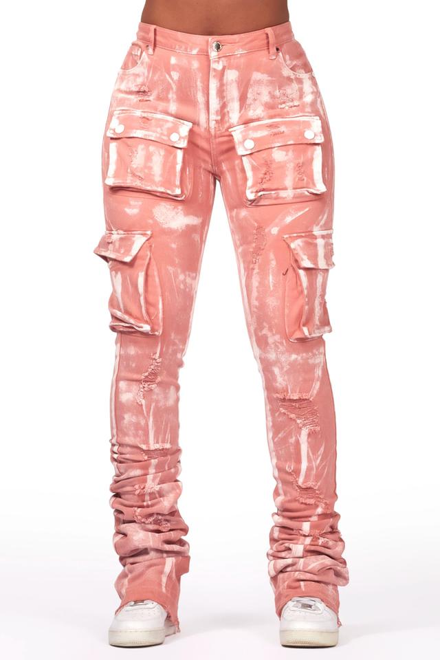 Kania Pink Cargo Super Stacked Jean Female Product Image