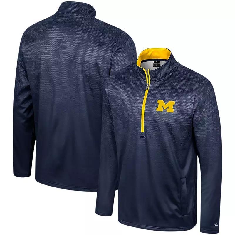 Mens Colosseum Michigan Wolverines The Machine Half-Zip Jacket Blue Product Image