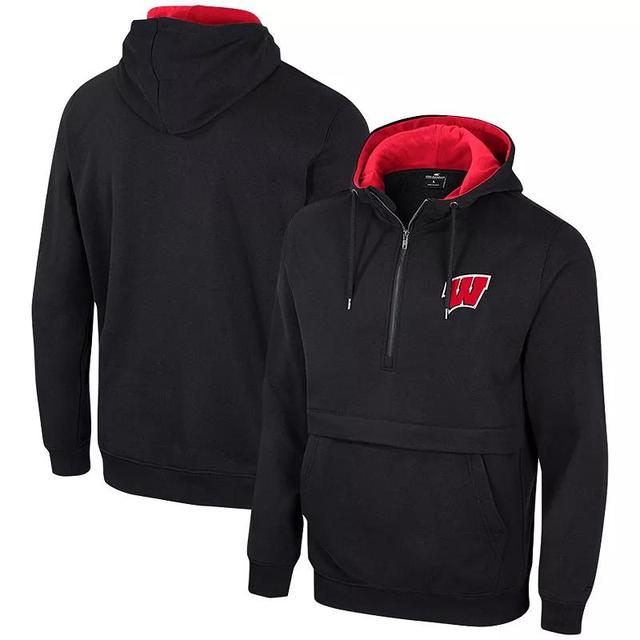 Mens Colosseum Wisconsin Badgers Half-Zip Hoodie Product Image