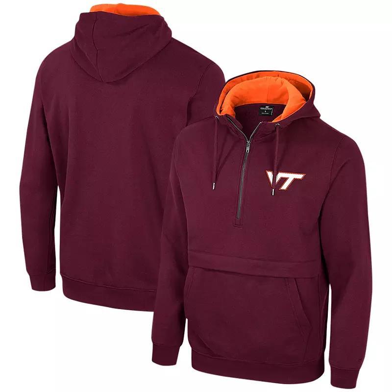 Mens Colosseum Maroon Virginia Tech Hokies Half-Zip Hoodie Product Image