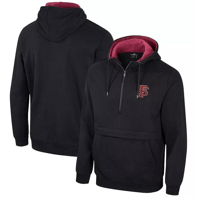 Mens Colosseum Black NC State Wolfpack Half-Zip Hoodie Product Image