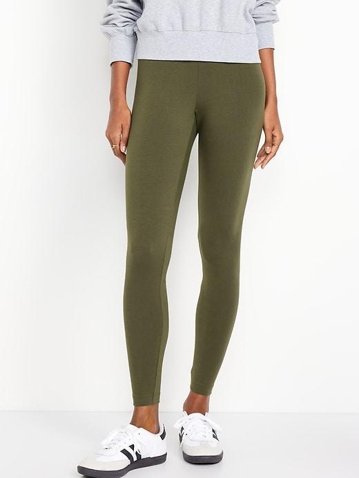 High-Waisted Jersey Ankle Leggings Product Image