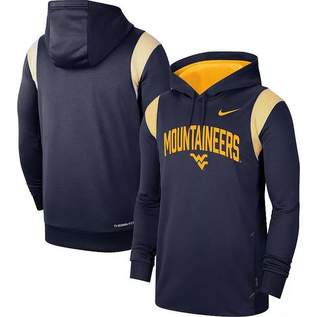 Mens Nike West Virginia Mountaineers 2022 Game Day Sideline Performance Pullover Hoodie Blue Product Image