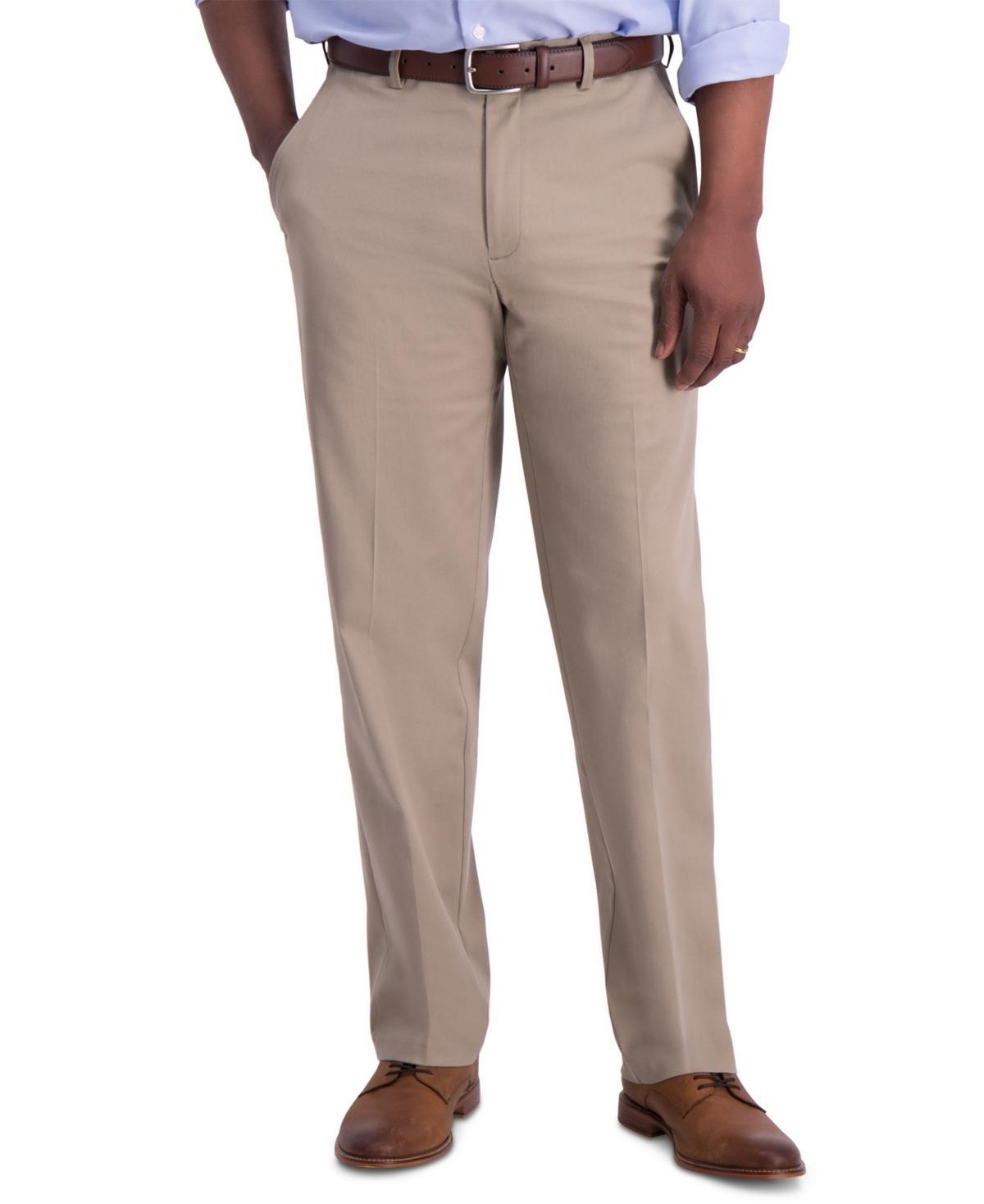 Haggar Mens Iron Free Premium Khaki Classic-Fit Flat-Front Pant Product Image