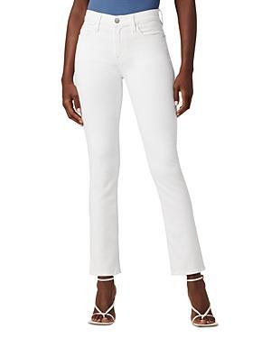 Hudson Jeans Nico Mid-Rise Straight Ankle White) Women's Clothing Product Image