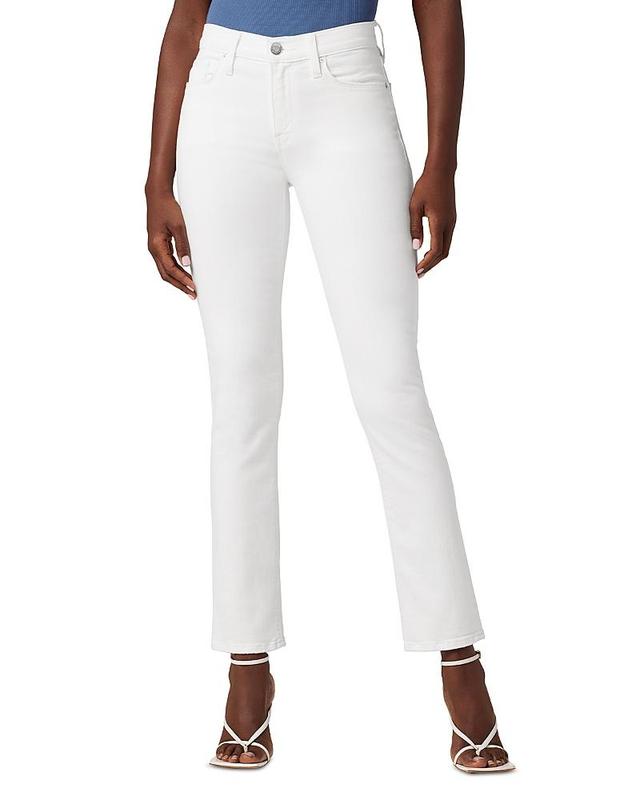 Hudson Jeans Nico Mid-Rise Straight Ankle White) Women's Clothing Product Image