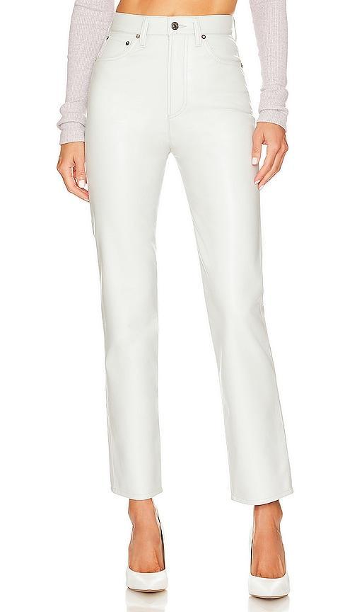 AGOLDE Recycled Leather 90's Pinch Waist White. (also in 30, 31, 32, 33). Product Image