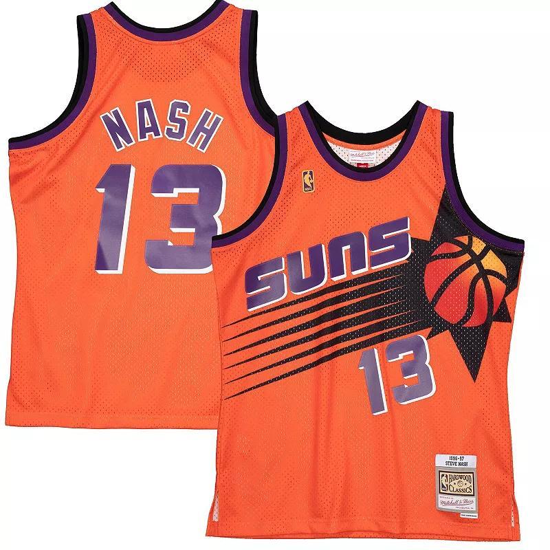 Mens Mitchell & Ness Steve Nash Orange Phoenix Suns 1996-97 Hardwood Classics Reload 2.0 Swingman Jersey Product Image