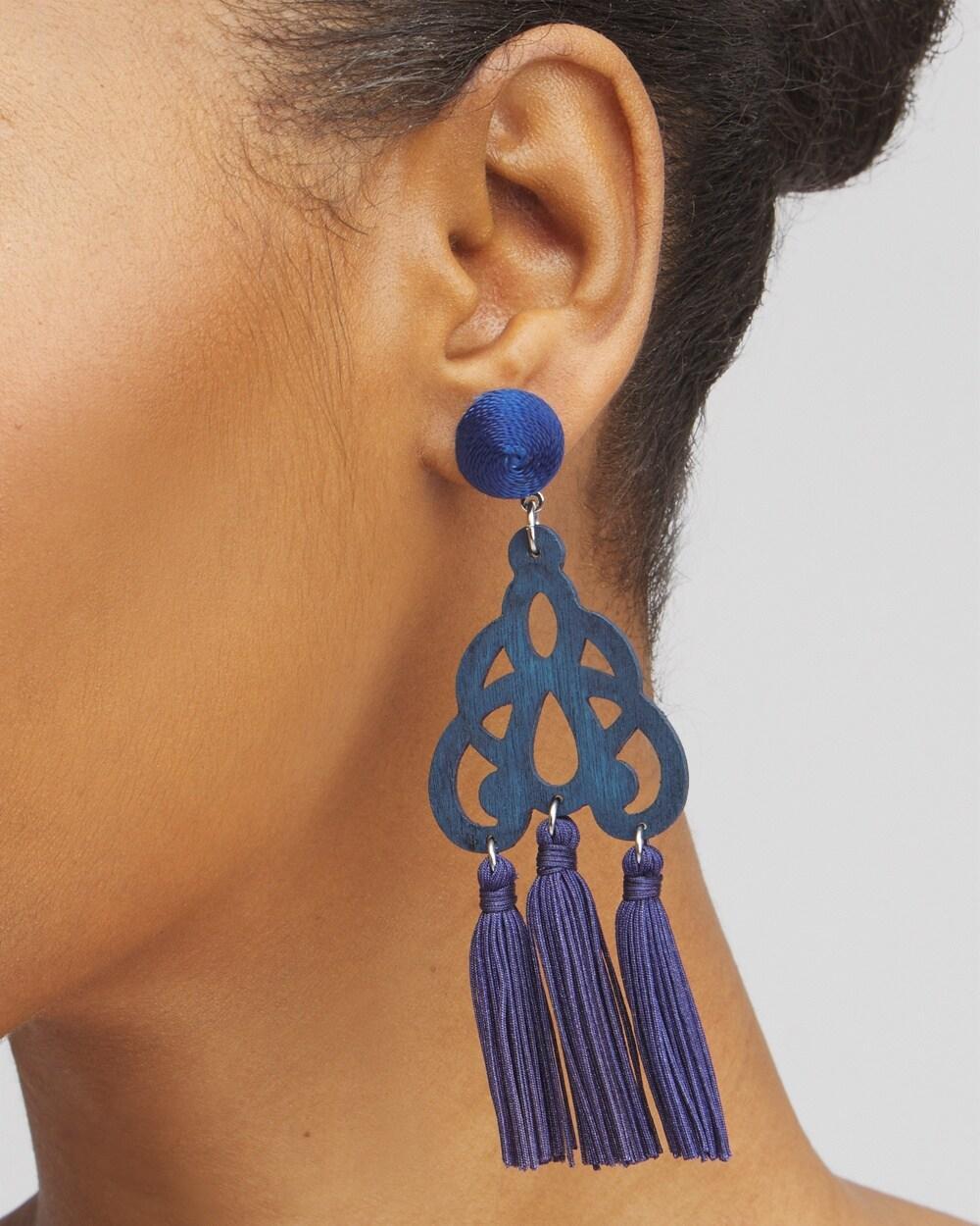 No Droop™ White Fringe Earrings Product Image