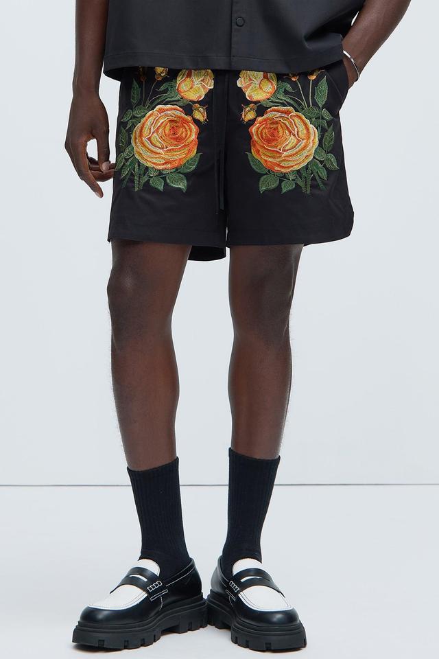 Rosa Embroidery Shorts - Black/combo Product Image