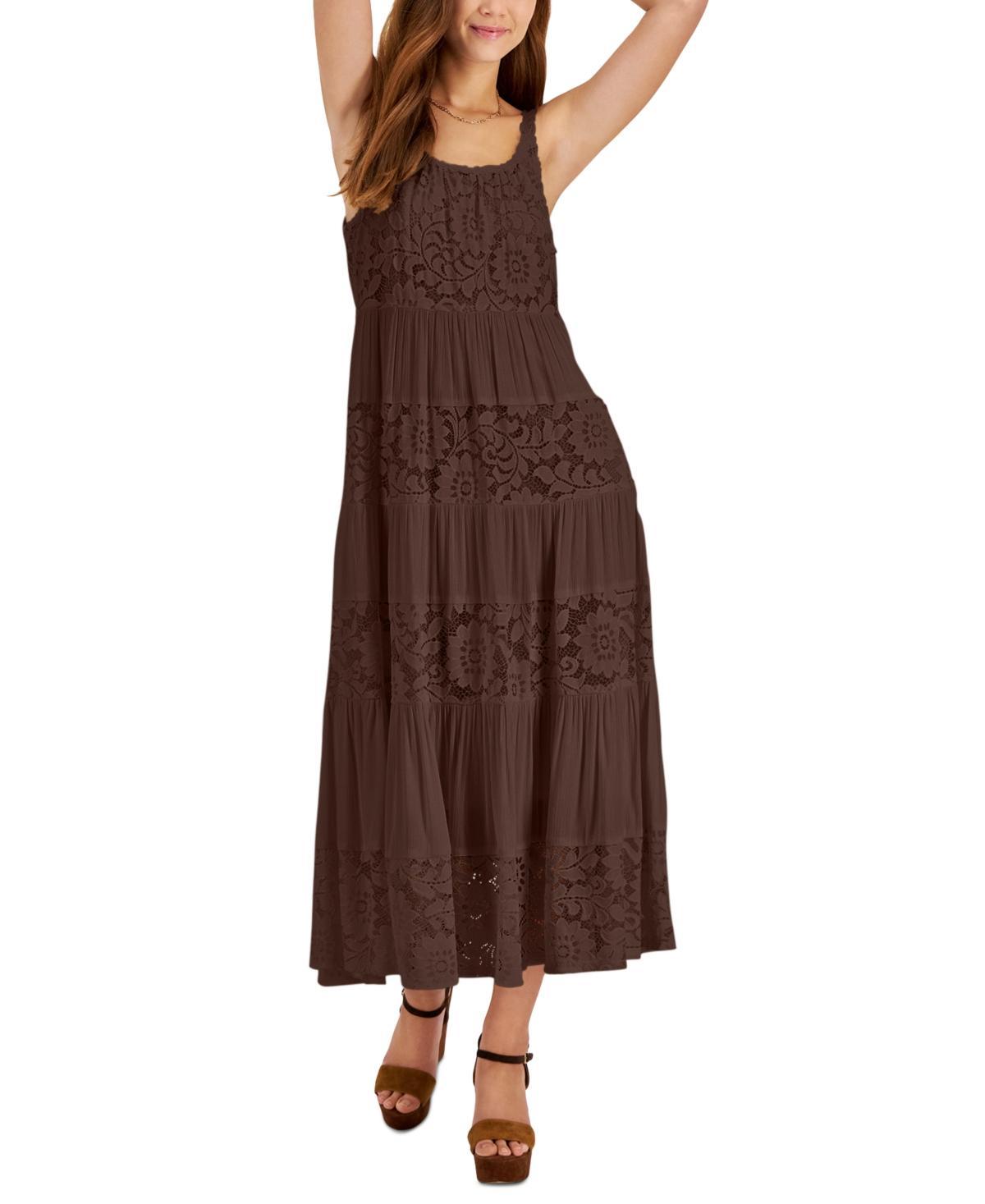 Robbie Bee Womens Lace-Trim Maxi Dress product image