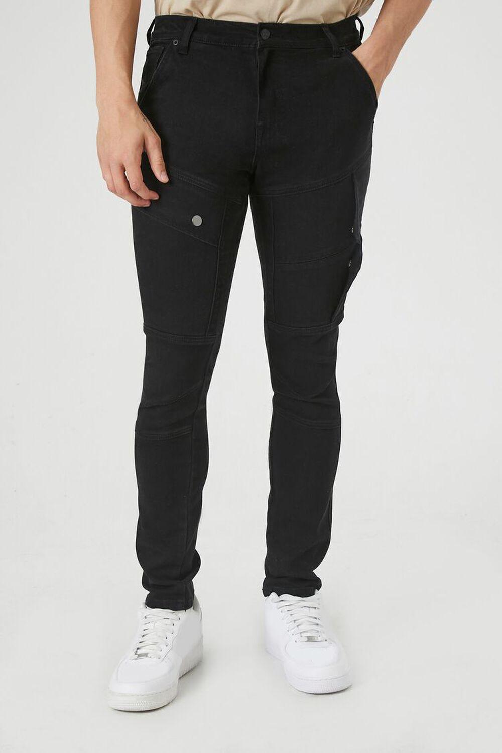 Mid-Rise Cargo Skinny Jeans | Forever 21 Product Image