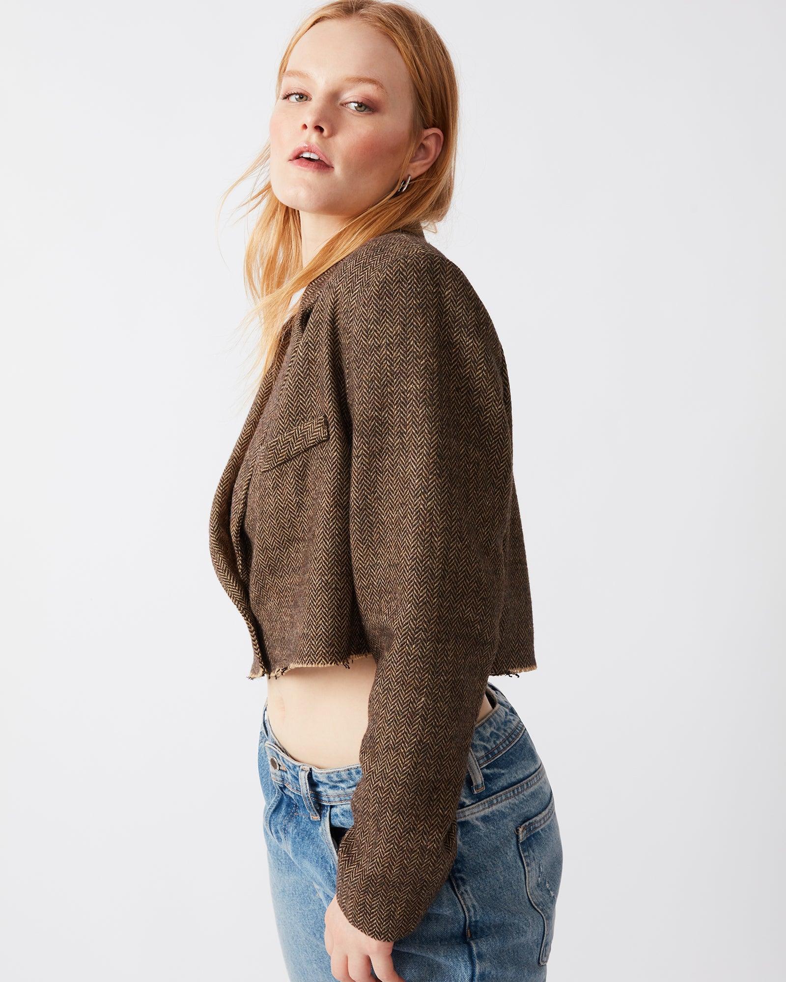 RUPI CROPPED BLAZER BROWN Product Image