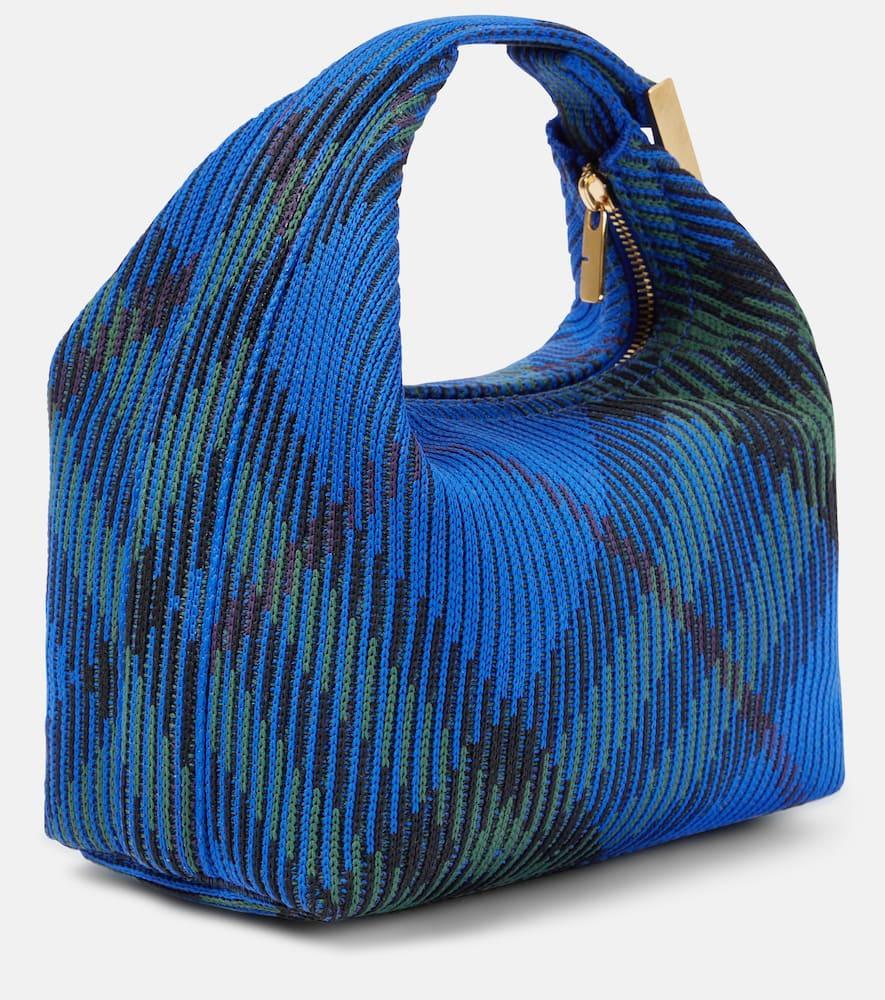 BURBERRY Small Jacquard Tote Bag In Blue Product Image