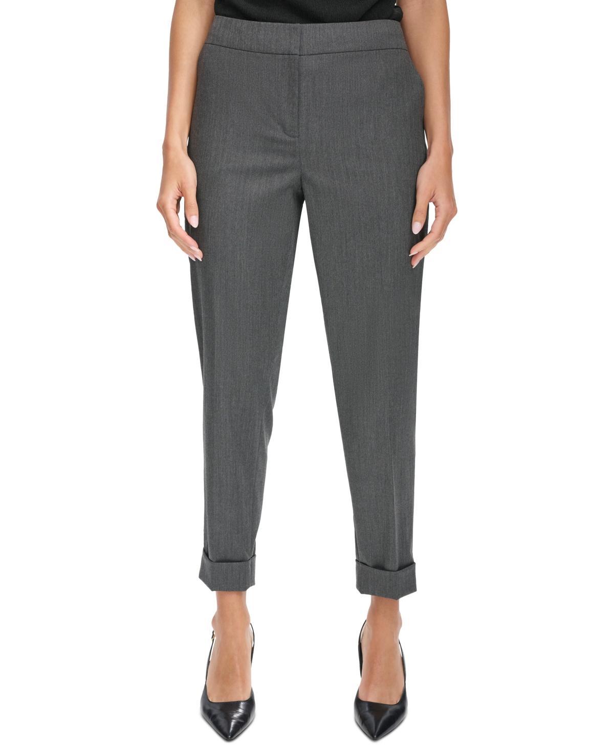 Calvin Klein Womens Herringbone Cuffed Ankle Pants product image