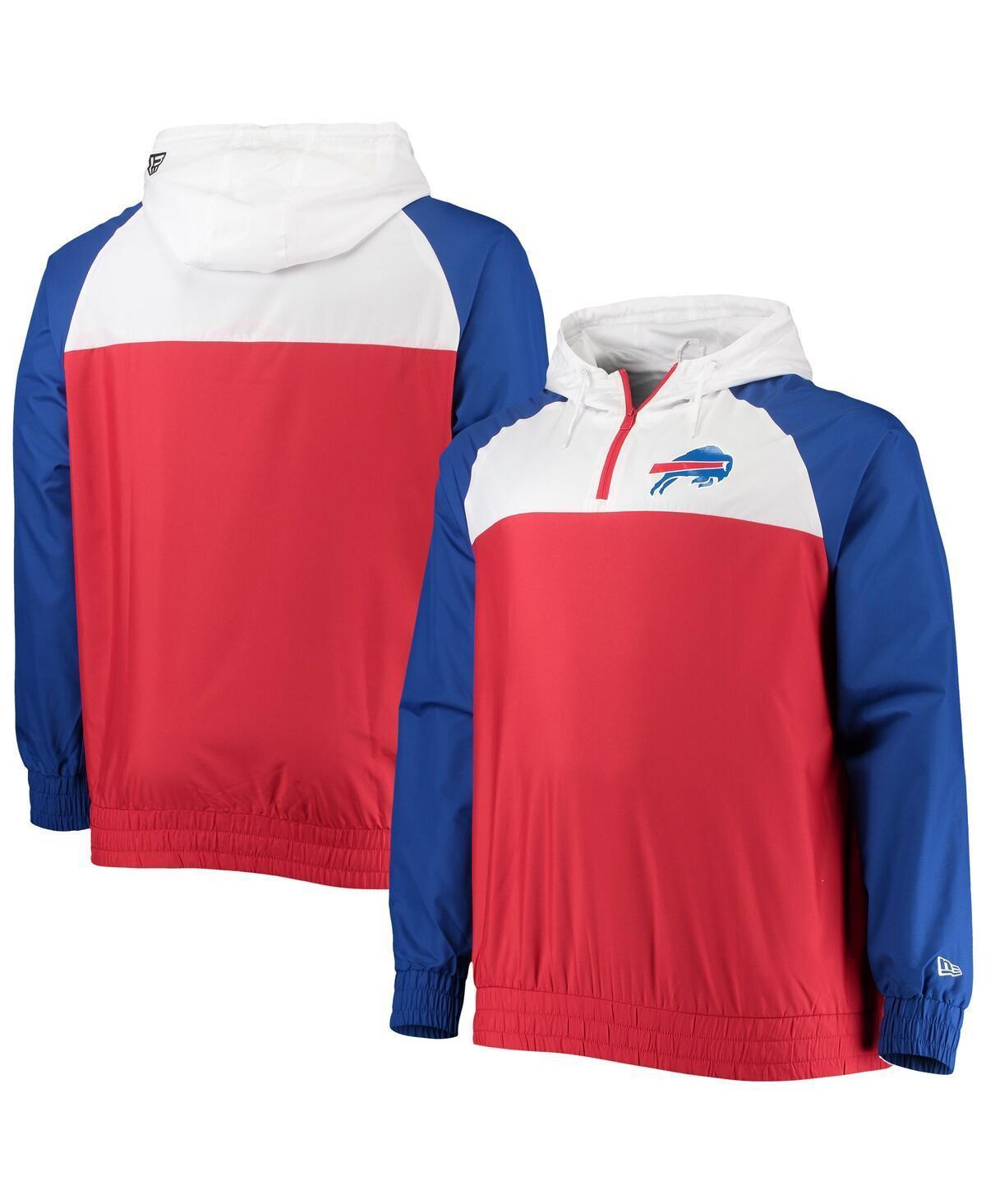 Mens New Era Red Buffalo Bills Big and Tall League Raglan Quarter-Zip Hoodie - Red Product Image