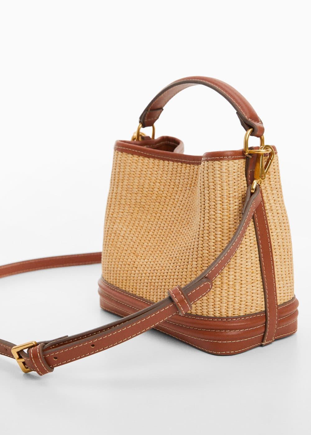 MANGO - Raffia-effect bucket bag - One size - Women Product Image