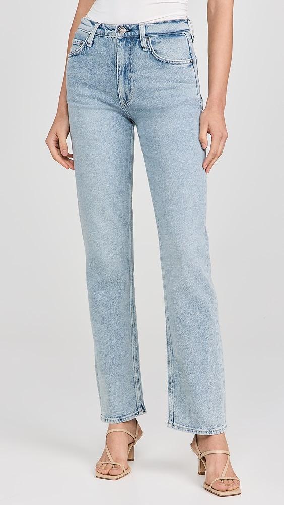 rag & bone Harlow Mid Rise Full Length Straight Jeans | Shopbop Product Image