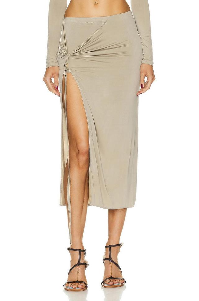 JACQUEMUS La Jupe Pareo Croissant Skirt Beige. (also in ). Product Image